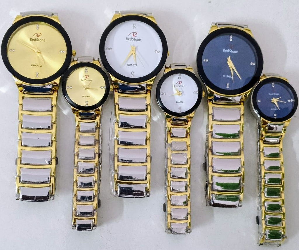 Redstone Quartz Couple Watch Durable Quality Stylish Design Perfect Choice For Daily Use And Gift Needs | Random Color & Design